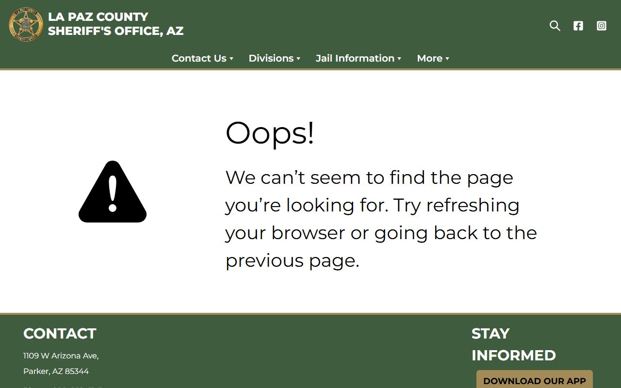 La Paz County jail records request information