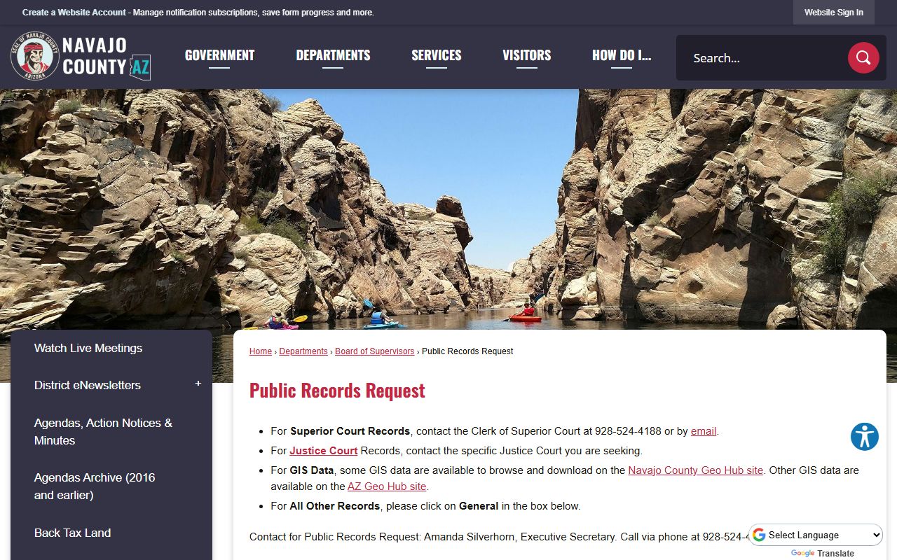 Navajo County public records request process