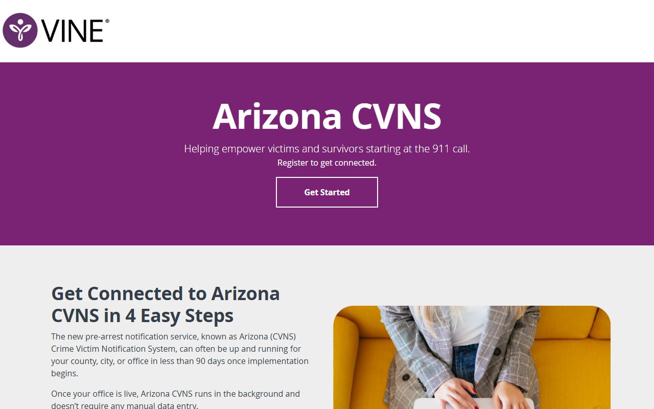 Arizona VINELink victim notification system for 72 hour booking alerts